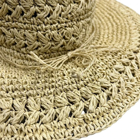 Scala Brown Wide Brim Paper Sun Hat - Picture 2 of 4